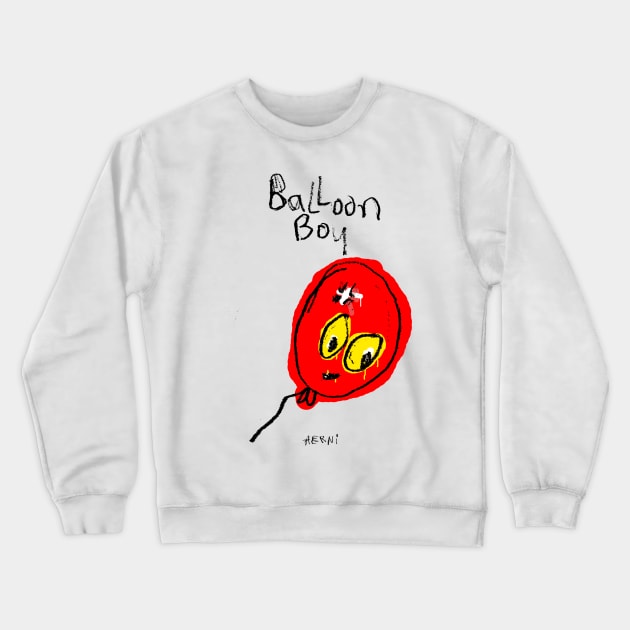 Balloon Boy Crewneck Sweatshirt by Justin Aerni Studios